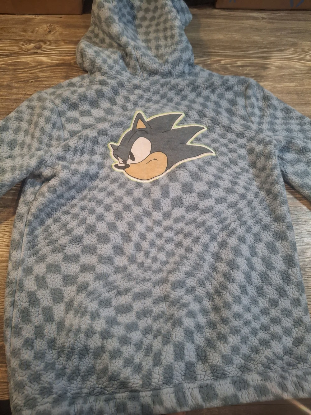 Sonic the Hedgehog Gray Patterned Kids Hooded Sweatshirt